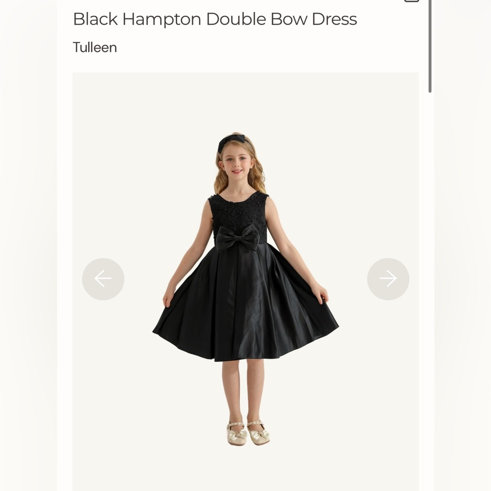 Tulleen sleeveless black gown and headband - NWT size 11/12 yr girls